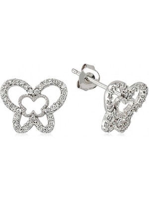 Marsilyan 925 Ayar Gümüş Çivili Kelebek Küpe EA1540006 (72)