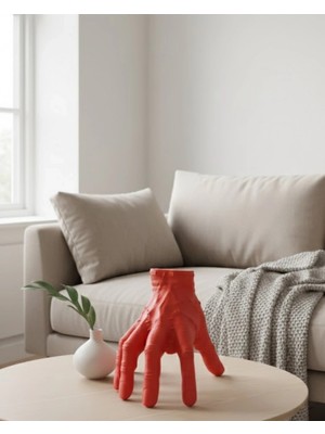 Marsilyan 3D Kırmızı El Dekor 17X16 cm Gotik ve Modern Tasarım Obje