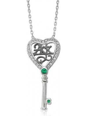 Marsilyan 925 Ayar Gümüş Aşk Yazılı Anahtar Kadın Gümüş Kolye PT2610038 (72)