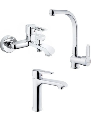 Siyam Rossi Lavabo, Banyo, Eviye Bataryası Seti Krom