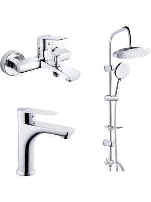 Siyam Lara Lavabo, Banyo Bataryası , Begonya Duş Seti 3lü Set