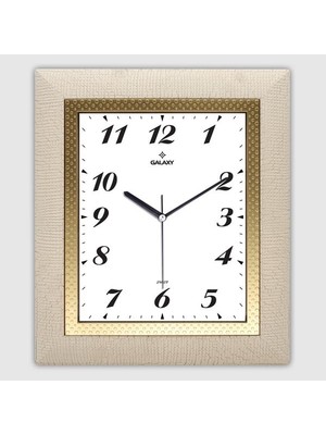 Hnrlishp Duvar Saati Krem, ÇAP:30.5X35.5CM Akrilik Boya, Varak Baski, Abs, Mineral Cam, Sessiz Makine