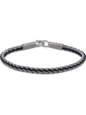 Gümüş Ikili Örgü Kazaziye Bileklik