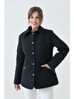 Mg Otantik Kadın Büyük Beden Kapitone Mevsimlik Mont Cepli Astarlı - MG2-001KAPİTONEMONT