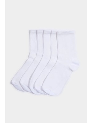 DeFacto Kadın Rahat Lastikli 5'li Pamuklu Uzun Çorap H3167AXNS