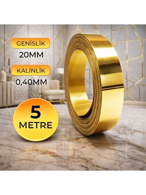 20MM Altın Dekoratif Şerit Bant Kendinden Yapışkanlı Metalik Gold Duvar ve Mobilya Süsü