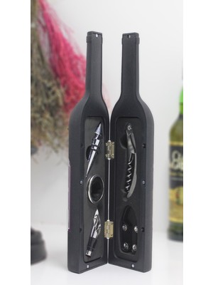 Şişe Tirbuşon Seti Büyük Siyah