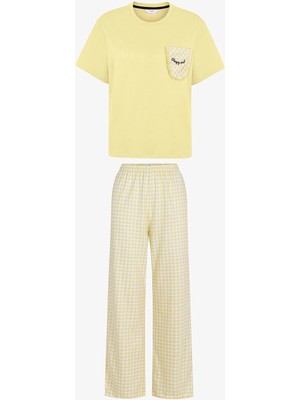 Penti Açık Sarı Sleepy Soul Pamuklu Pantolon Pijama Takımı