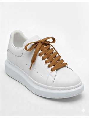 Mece Spor 120 cm Yassı Beyaz Bağcık - Tüm Spor ve Günlük Ayakkabılarla Uyumlu"