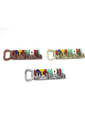 Derin Stok Istanbul Yazısı Metal Magnet ve Açacak