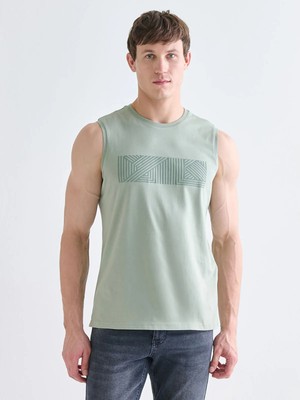 Lc Waikiki Yeni Sezon Bisiklet Yaka Baskılı Erkek Kolsuz Tişört