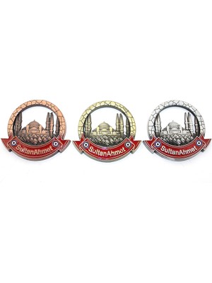 Derin Stok Istanbul Temalı Metal Magnet Sultanahmet Yuvarlak Tasarımlı