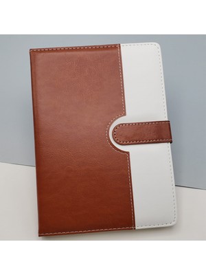 Derin Stok Tarihsiz Ajanda Defter Kahverengi Beyaz Renk