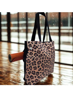 Essendo Kanvas Çanta -Pilates ve Yoga Çantası- Leopar