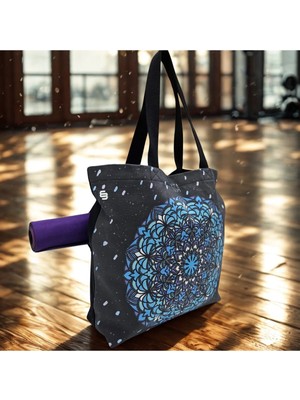 Essendo Kanvas Çanta -Pilates ve Yoga Çantası- Mavi Mandala