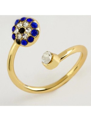 Zero Land Hnrlishp Nazar Taşlı Eklem Yüzük 1 Adet-Sarı