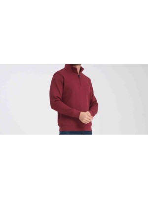 Gant Fermuar Yaka Regular Fit Bordo Sweatshirt