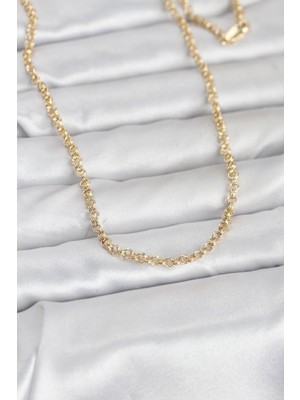 Maarketim 14K Gold Renk Halka Zincir Model 60 cm Kadın Kolye