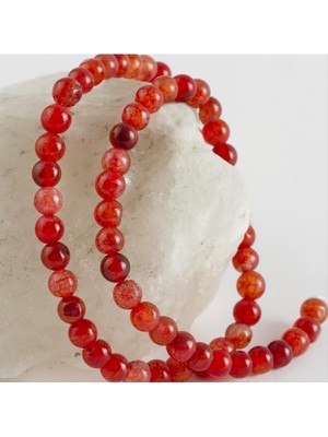 Zero Land Hnrlishp 6 mm Parlak Akik Taşı-Kırmızı