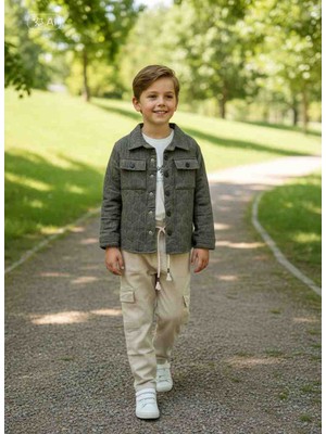 Ecoo Kids 3747 Erkek Çocuk Bayramlık Üçlü Jakarlı Gömlekli Pantolonlu Takım