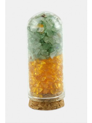 Zero Land Hnrlishp Yeşim Akik Taşı Cam Şişe Biblo-Renkli