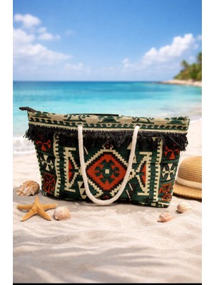 Ayder Online Satış Stilinizi Sahile Taşıyan 53 CM-35CM Ebat Sezonun En Trend Plaj Çantası