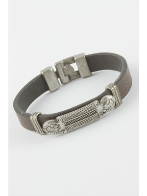 Zero Land Hnrlishp Aslan Suni Deri Bileklik-Kahverengi