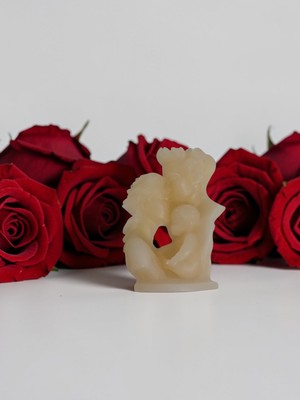 Doğal El Yapımı Anne-Baba-Bebek Tasarımlı Dekoratif Soya Mumu - Aile Sevgisi Temalı