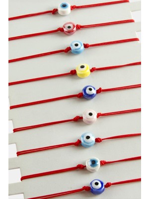 Zero Land Hnrlishp Nazar Cam Ip Bileklik-Kırmızı