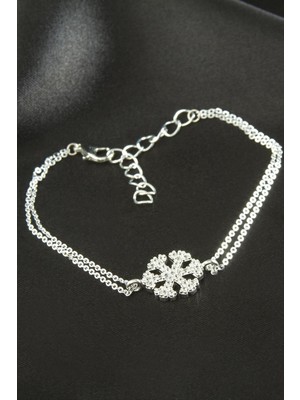 Zero Land Hnrlishp Kartanesi Zirkon Taşlı Bileklik-Gümüş Rengi