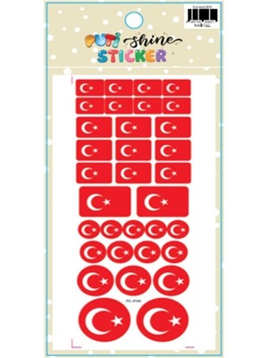 Tanex Bayrak Sticker Türk Bayrağı-2 Sticker - 3 Adet