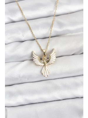 Esranın Dünyası Tegan 316L Çelik Zincir Gold Renk Anka Kuşu Model Kadın Kolye TG27BKO10879