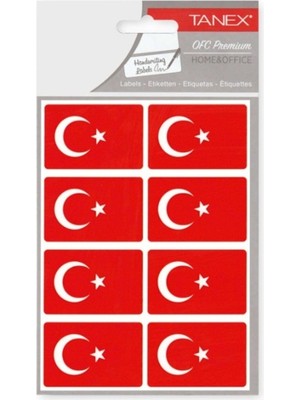 Tanex Bayrak Sticker 52X34MM 2li BYRK-102 Paketli - 3 Adet