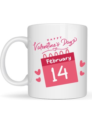 Maarketim Sevgililer Günü Özel Porselen Kupa – Model 5 - 14 Şubat Temalı Aşk Kupası - Hediye Fikri