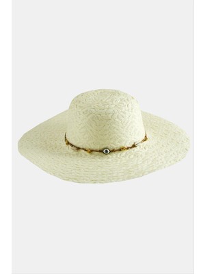 Zero Land Hnrlishp Göz Örme Zincir Hasır Şapka-Krem