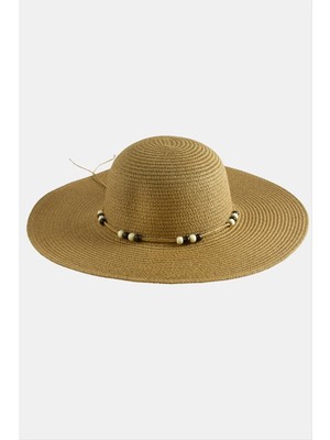 Zero Land Hnrlishp Boncuk Hasır Şapka-Bej