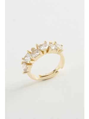 Zero Land Hnrlishp Kalp Zirkon Taşlı Yüzük-Gümüş Rengi