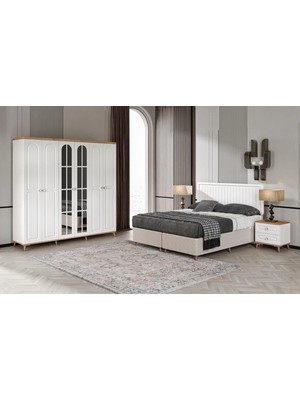 Macera Mobilya Bohem 6 Kapaklı Komple Mdf Yatak Odası Takımı