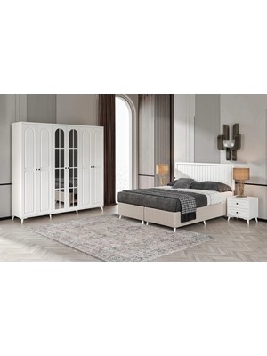 Macera Mobilya Roma 6 Kapaklı Komple Mdf Yatak Odası Takımı