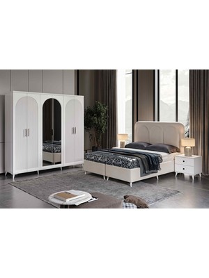 Macera Mobilya Oslo 6 Kapaklı Komple Mdf Yatak Odası Takımı
