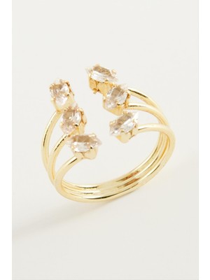 Zero Land Hnrlishp Oval Zirkon Taşlı Yüzük-Gümüş Rengi