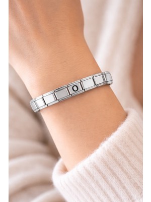 Maarketim Kişiye Özel O Harfli Çelik Bileklik – İtalyan Charm Model, Ayarlanabilir Bilezik