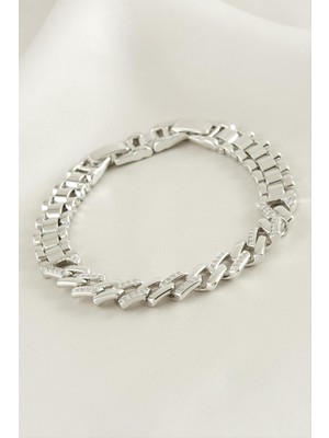 Zero Land Hnrlishp Xuping Zikzak Zirkon Taşlı Lüks Çelik Bileklik-Sarı