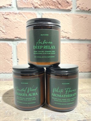 Asb Ambalaj Kokulu Mum Seti 3'lü | Amber, Sandal Wood, Bergamot Kokulu Kavanoz Mum 510 gr