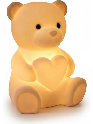 Mescolare Atelier Ayıcık Figürlü Kalpli Tealight Mumluk - Bebek Odası Dekoratif Gece Lambası & Biblo-Hediye Fikri
