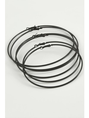 Zero Land Hnrlishp Ince Boru Metal Halka Küpe 6 Adet-Siyah