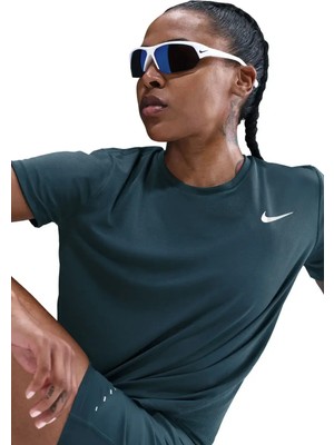 Nike Dri-Fit Miller Kadın Petrol Mavisi Spor Tişört