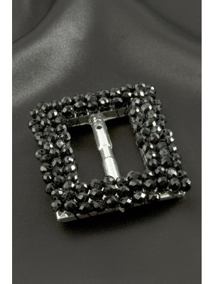 Zero Land Hnrlishp Dikdörtgen Taşlı Kemer Tokası 1 Adet-Siyah