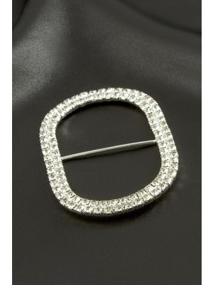 Zero Land Hnrlishp Oval Taşlı Kemer Tokası 2 Adet-Gümüş Rengi