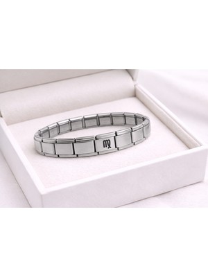 Maarketim Çelik Nomination Bileklik Başak Burcu | Paslanmaz Çelik Burç Bilekliği | Zarif ve Şık Tasarım